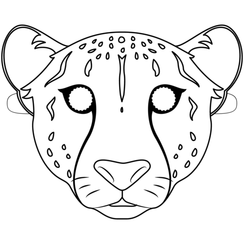 Cheetah Mask Coloring Page